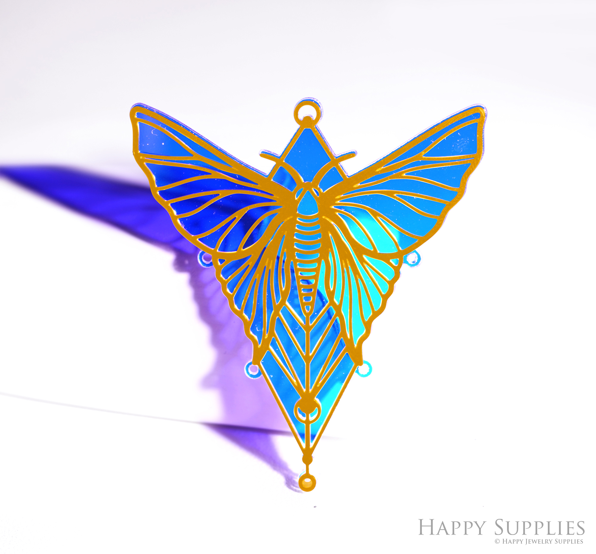 2pcs Rainbow Moth Charm, Brass Prism Charm, Iridescent Butterfly Light Catcher, Butterfly for DIY Suncatchers, Window Hanging Decor (Q118)