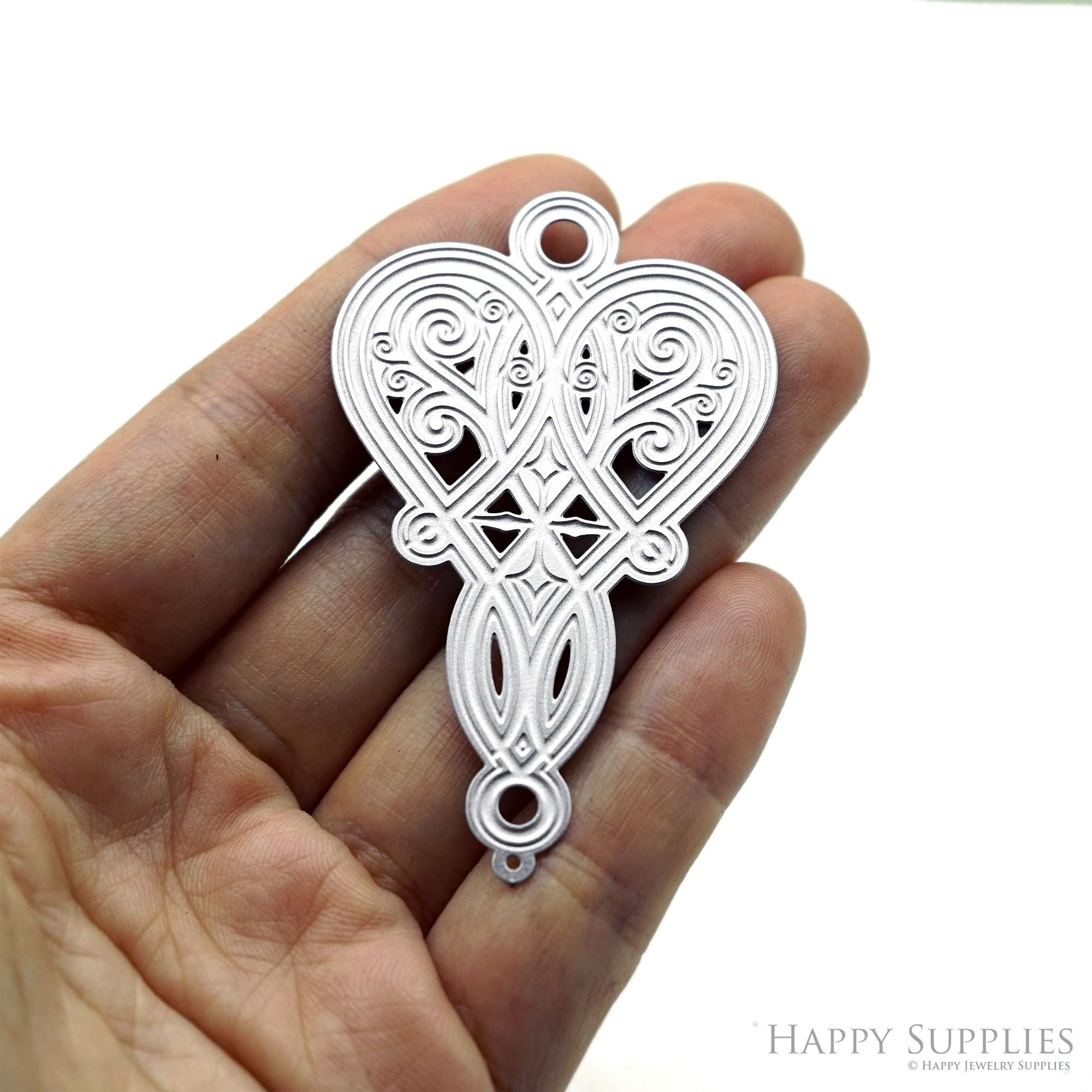 Corroded Stainless Steel Charm, Heart Brass Charms, Earring Charms, Etched Silver Jewelry Pendants, Etched Brass Jewelry Findings, Jewelry Wholesale (SSB1208)