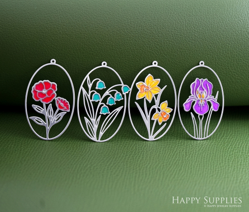Corroded Stainless Steel Jewelry Charms, Flowers Corroded Stainless Steel Earring Charms, Corroded Stainless Steel Silver Jewelry Pendants, Corroded Stainless Steel Silver Jewelry Findings, Corroded Stainless Steel Pendants Jewelry Wholesale (SSB1220)