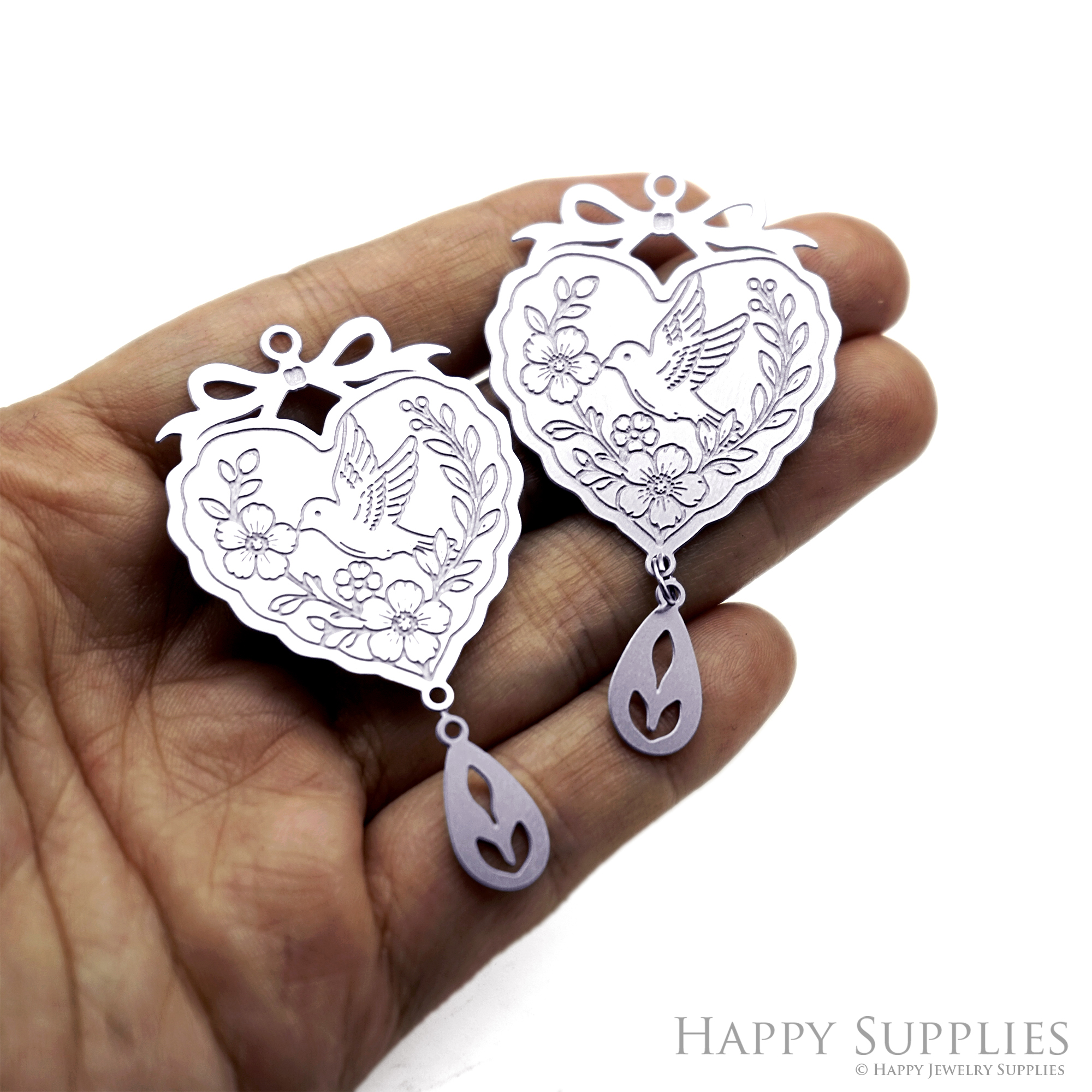 Corroded Stainless Steel Charm, Heart Brass Charms, Earring Charms, Etched Silver Jewelry Pendants, Etched Brass Jewelry Findings, Jewelry Wholesale (SSB1224)