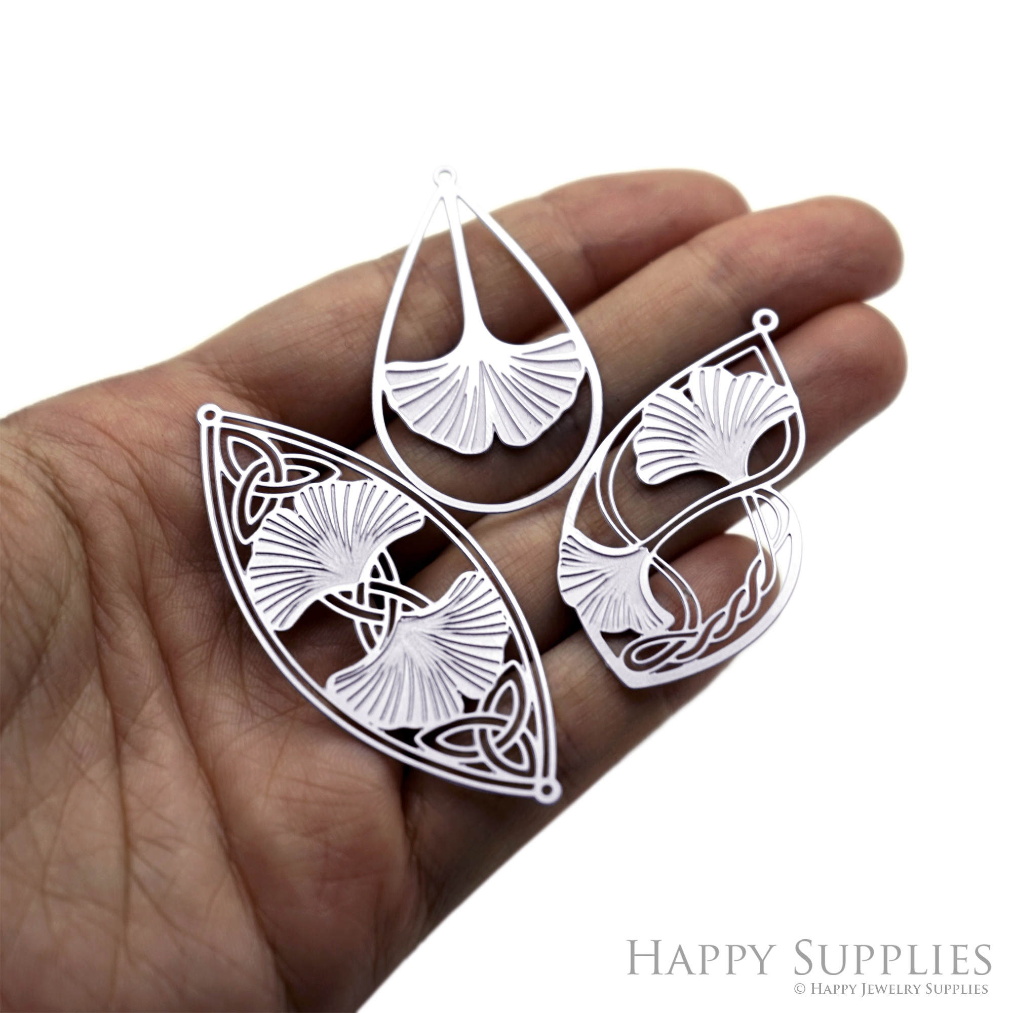 Corroded Stainless Steel Charm, Ginkgo leaves Brass Charms, Earring Charms, Etched Silver Jewelry Pendants, Etched Brass Jewelry Findings, Jewelry Wholesale (SSB1227)