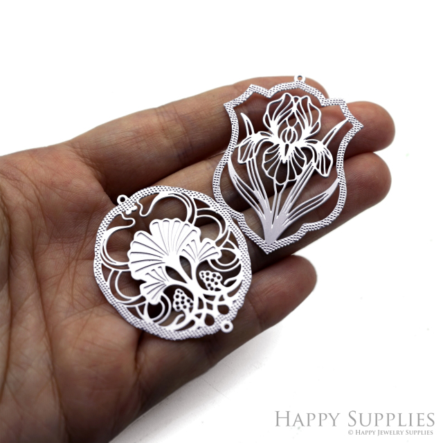 Corroded Stainless Steel Charm, Ginkgo leaves Brass Charms, Earring Charms, Etched Silver Jewelry Pendants, Etched Brass Jewelry Findings, Jewelry Wholesale (SSB1228)