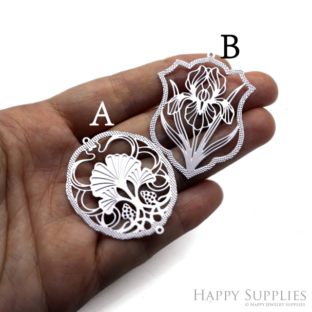 Corroded Stainless Steel Charm, Ginkgo leaves Brass Charms, Earring Charms, Etched Silver Jewelry Pendants, Etched Brass Jewelry Findings, Jewelry Wholesale (SSB1228)