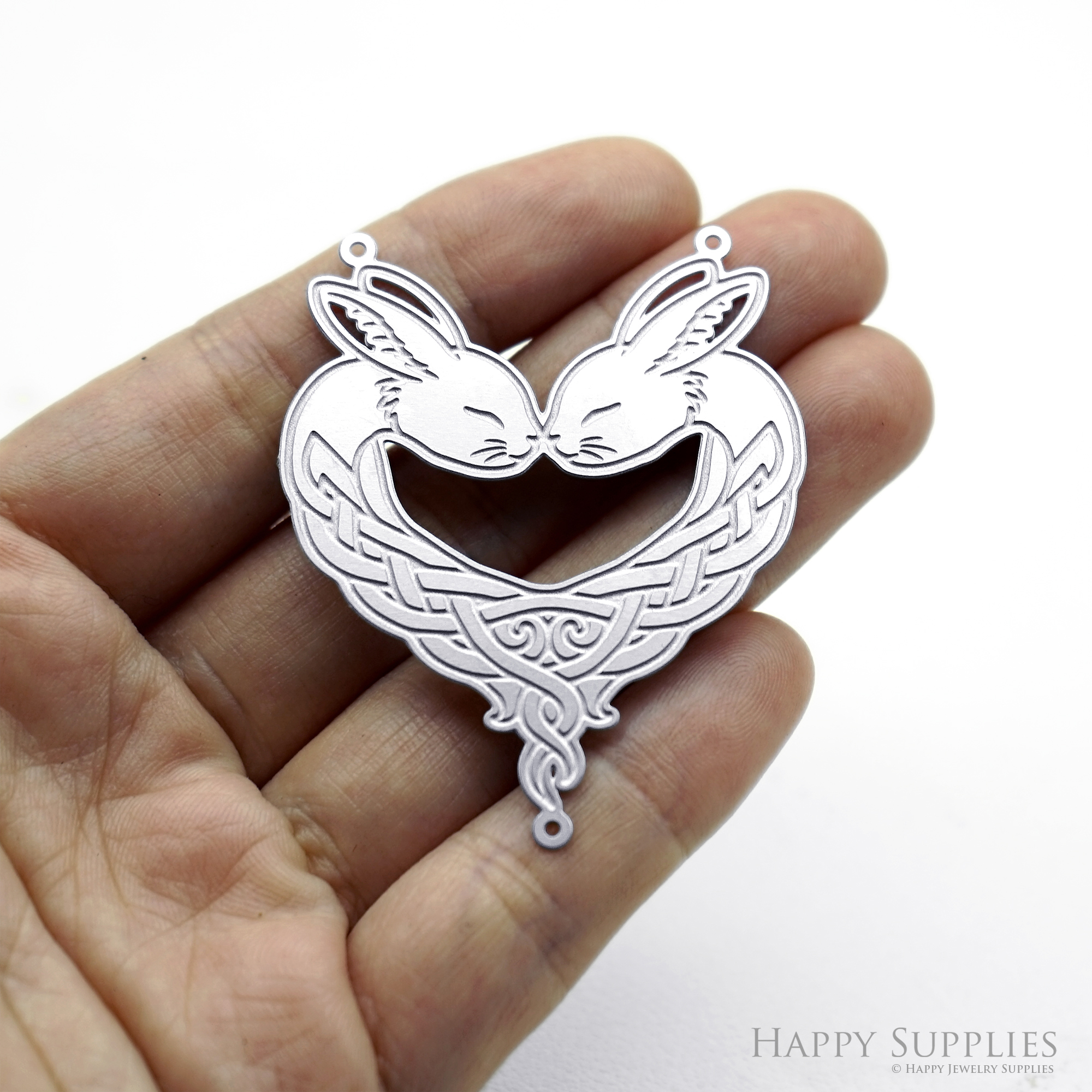 Corroded Stainless Steel Charm, Rabbit Brass Charms, Earring Charms, Etched Silver Jewelry Pendants, Etched Brass Jewelry Findings, Jewelry Wholesale (SSB1209)