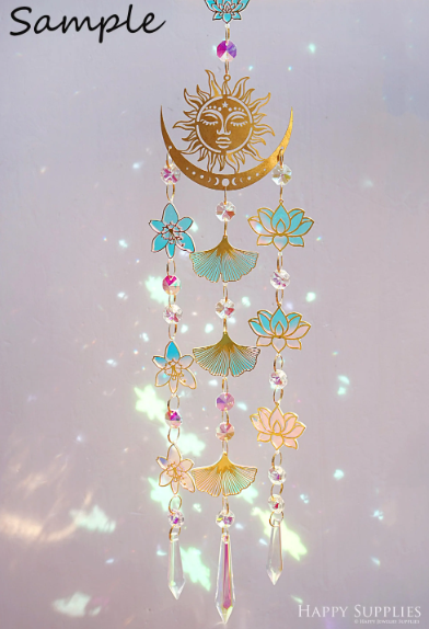 2pcs Rainbow Spacecraft Charm, Brass Prism Charm,Iridescent Spacecraft Pendant,Connector,DIY Jewelry Making Supplie,Spacecraft Suncatchers (Q128)