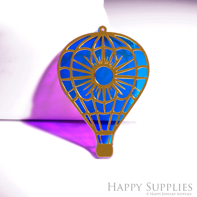 2pcs Rainbow Balloon Charm, Brass Prism Charm, Iridescent Balloon Pendant, Connector, DIY Jewelry Making Supplie, Balloon Suncatchers (Q129)