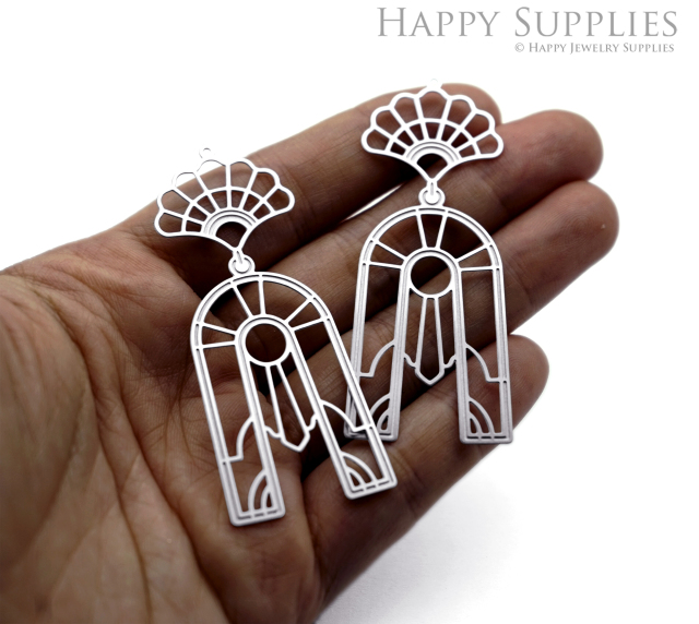 Corroded Stainless Steel Charm, Ginkgo leaves Brass Charms, Earring Charms, Etched Silver Jewelry Pendants, Etched Brass Jewelry Findings, Jewelry Wholesale (SSB1241)
