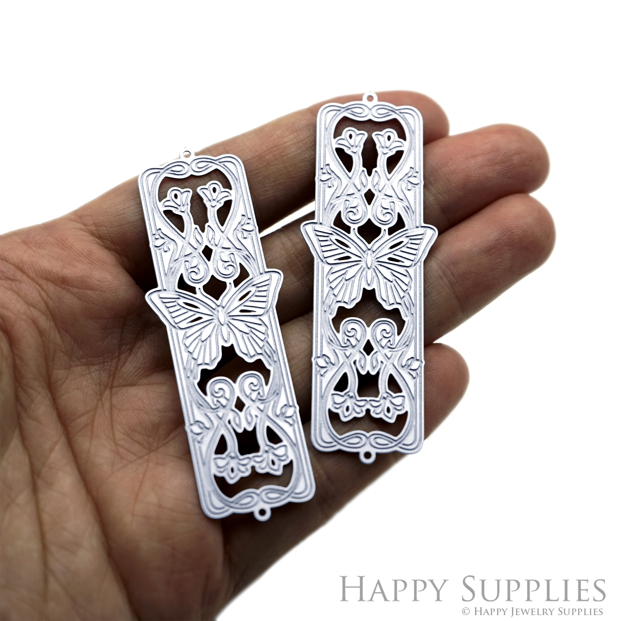 Corroded Stainless Steel Charm, Butterfly Brass Charms, Earring Charms, Etched Silver Jewelry Pendants, Etched Brass Jewelry Findings, Jewelry Wholesale (SSB1245)