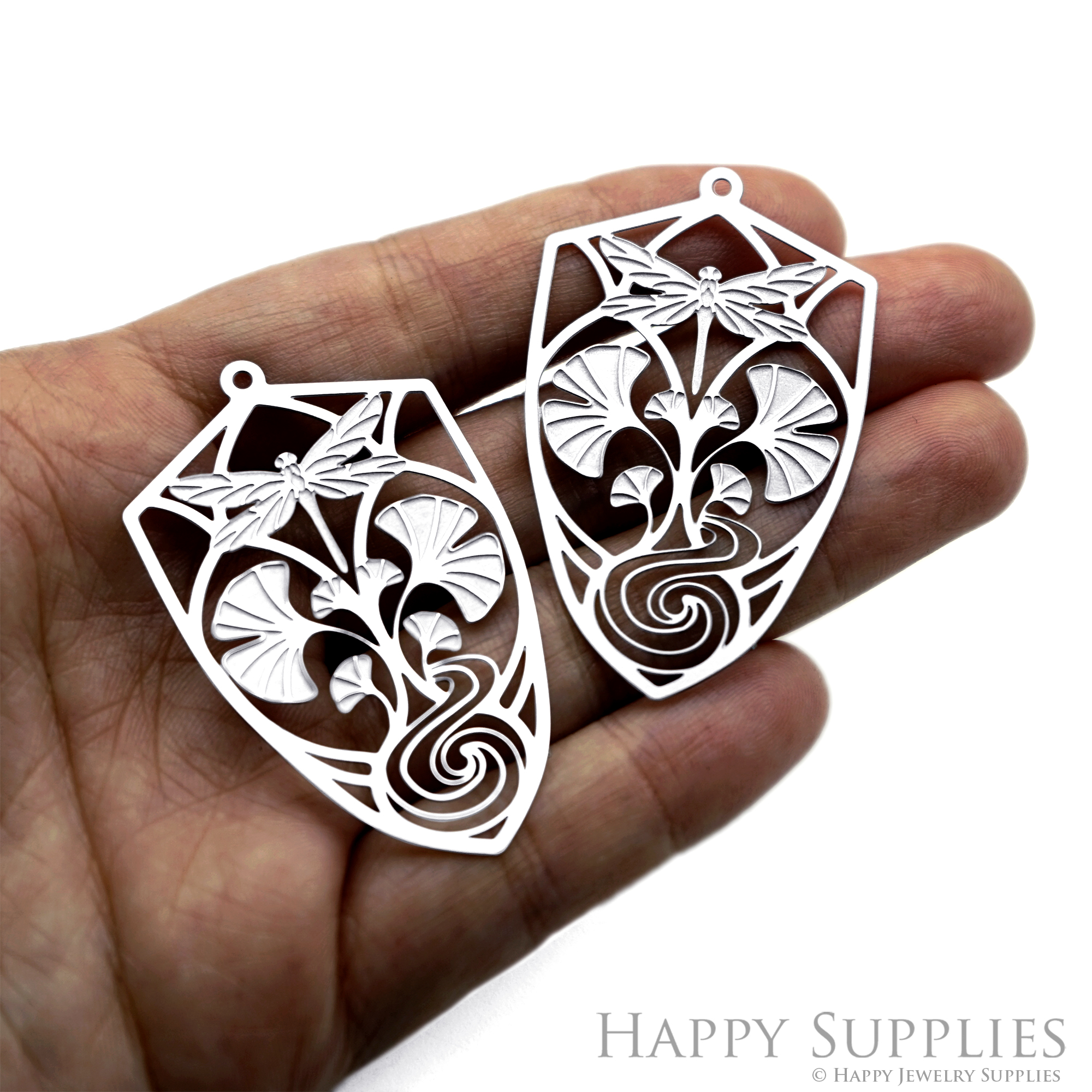 Corroded Stainless Steel Charm, Ginkgo leaves Brass Charms, Earring Charms, Etched Silver Jewelry Pendants, Etched Brass Jewelry Findings, Jewelry Wholesale (SSB1247)