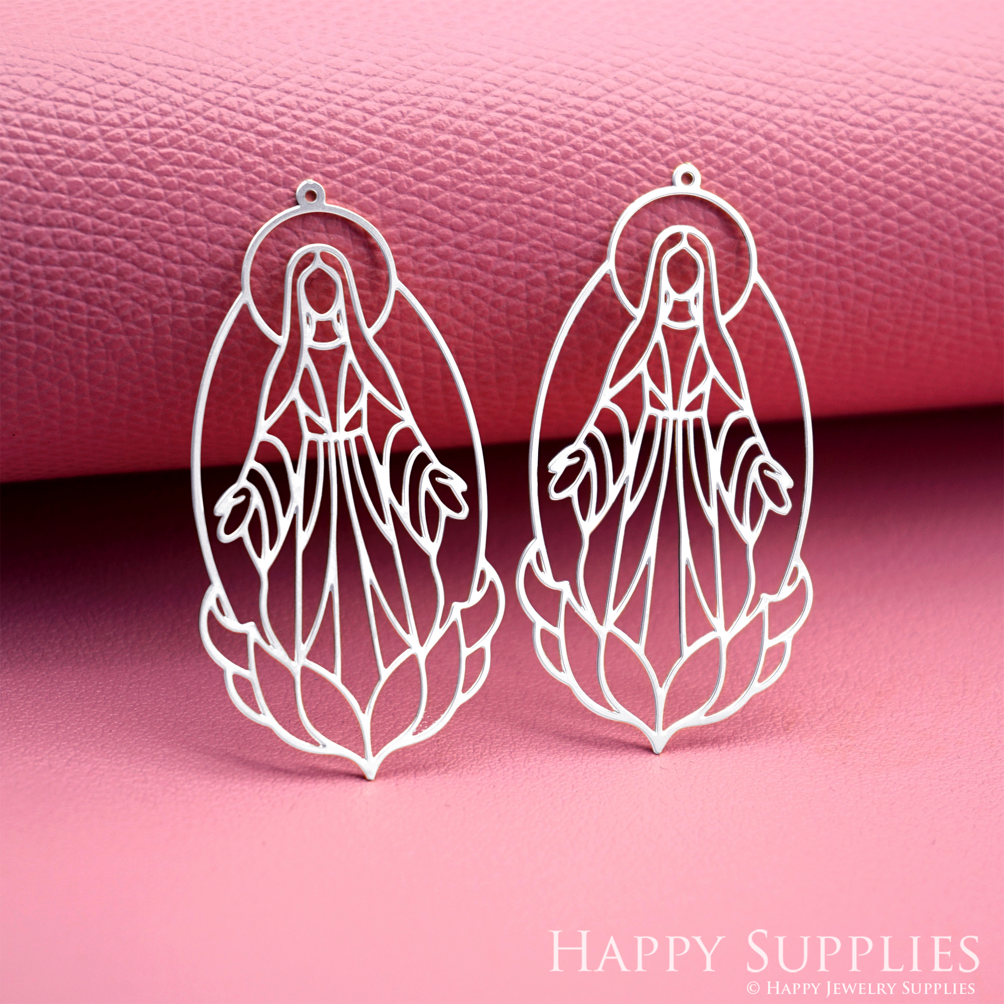 2pcs Stainless Steel Jewelry Charms, Raw Brass Charms, Virgin Mary Charms, Earrings Findings, Stainless Steel Silver Jewelry Pendants, Brass Jewelry Findings, Stainless Steel Pendants Jewelry Wholesale (D3063)