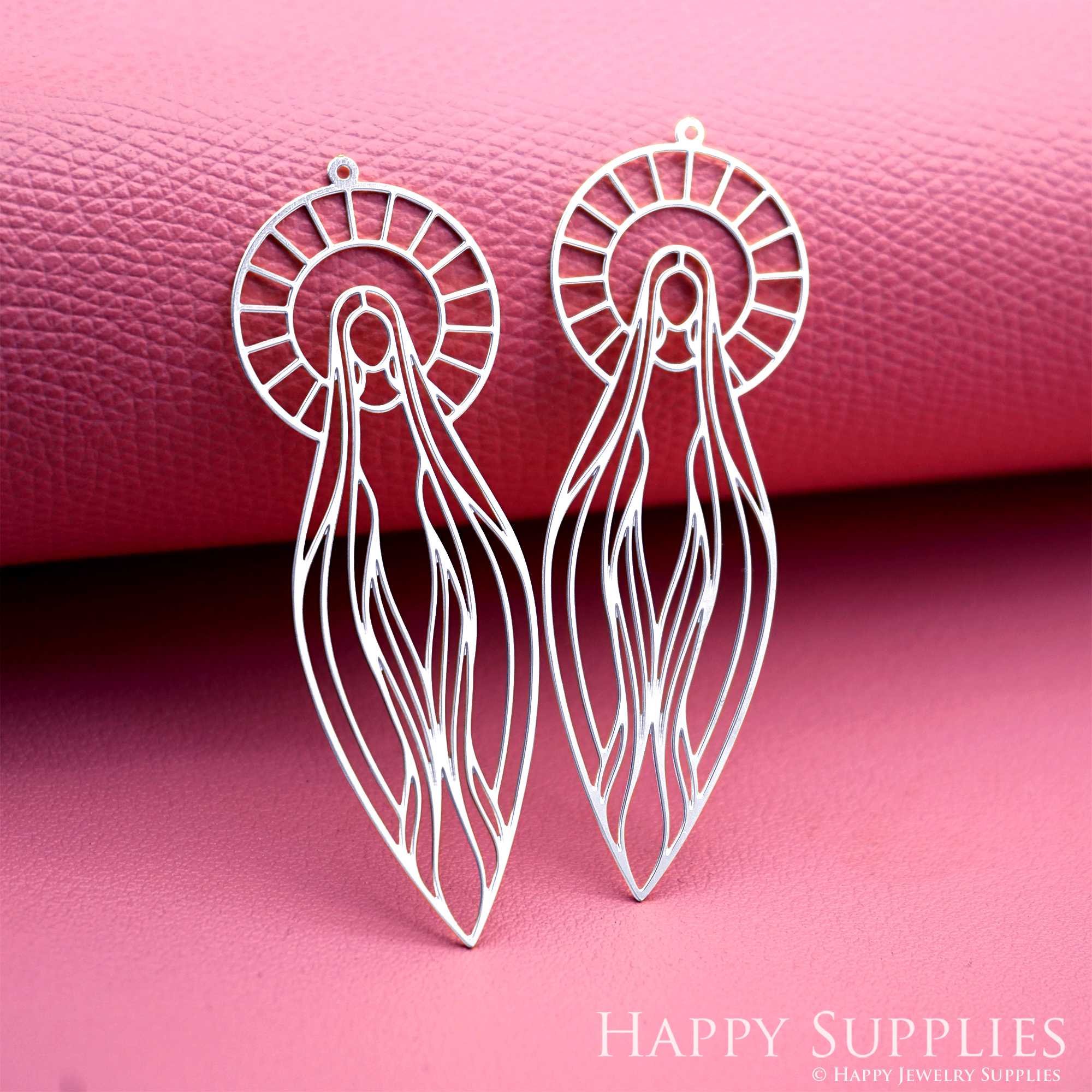 2pcs Stainless Steel Jewelry Charms, Raw Brass Charms, Virgin Mary Charms, Earrings Findings, Stainless Steel Silver Jewelry Pendants, Brass Jewelry Findings, Stainless Steel Pendants Jewelry Wholesale (D3064)
