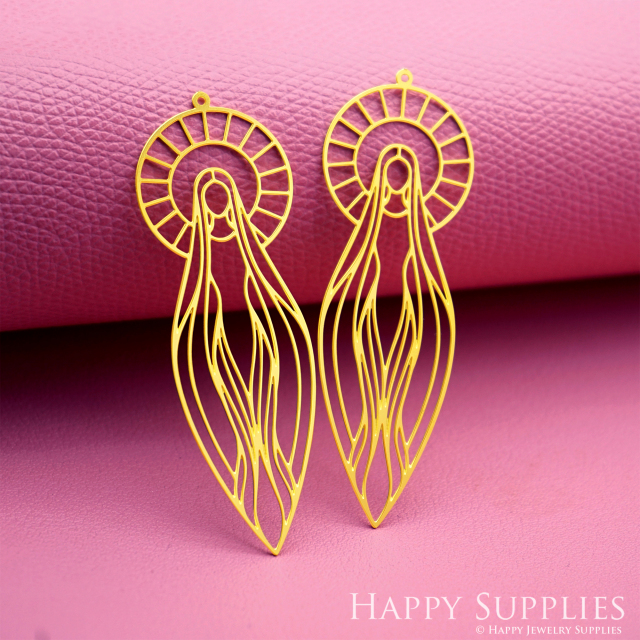 2pcs Stainless Steel Jewelry Charms, Raw Brass Charms, Virgin Mary Charms, Earrings Findings, Stainless Steel Silver Jewelry Pendants, Brass Jewelry Findings, Stainless Steel Pendants Jewelry Wholesale (D3064)