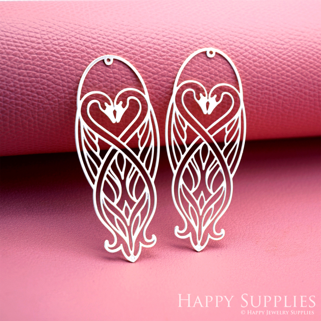 2pcs Stainless Steel Jewelry Charms, Raw Brass Charms, Swan Charms, Earrings Findings, Stainless Steel Silver Jewelry Pendants, Brass Jewelry Findings, Stainless Steel Pendants Jewelry Wholesale (D3060)