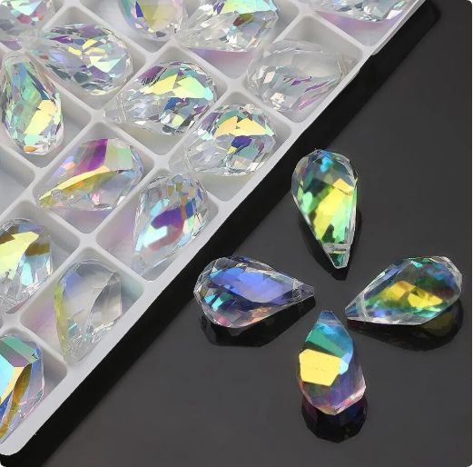 Teardrop for Suncatcher Aura Small Crystal Drop AB Aurora Borealis Prism Rainbow Maker Chandelier Crystal Glass ,Sun Catchers (TR-104)
