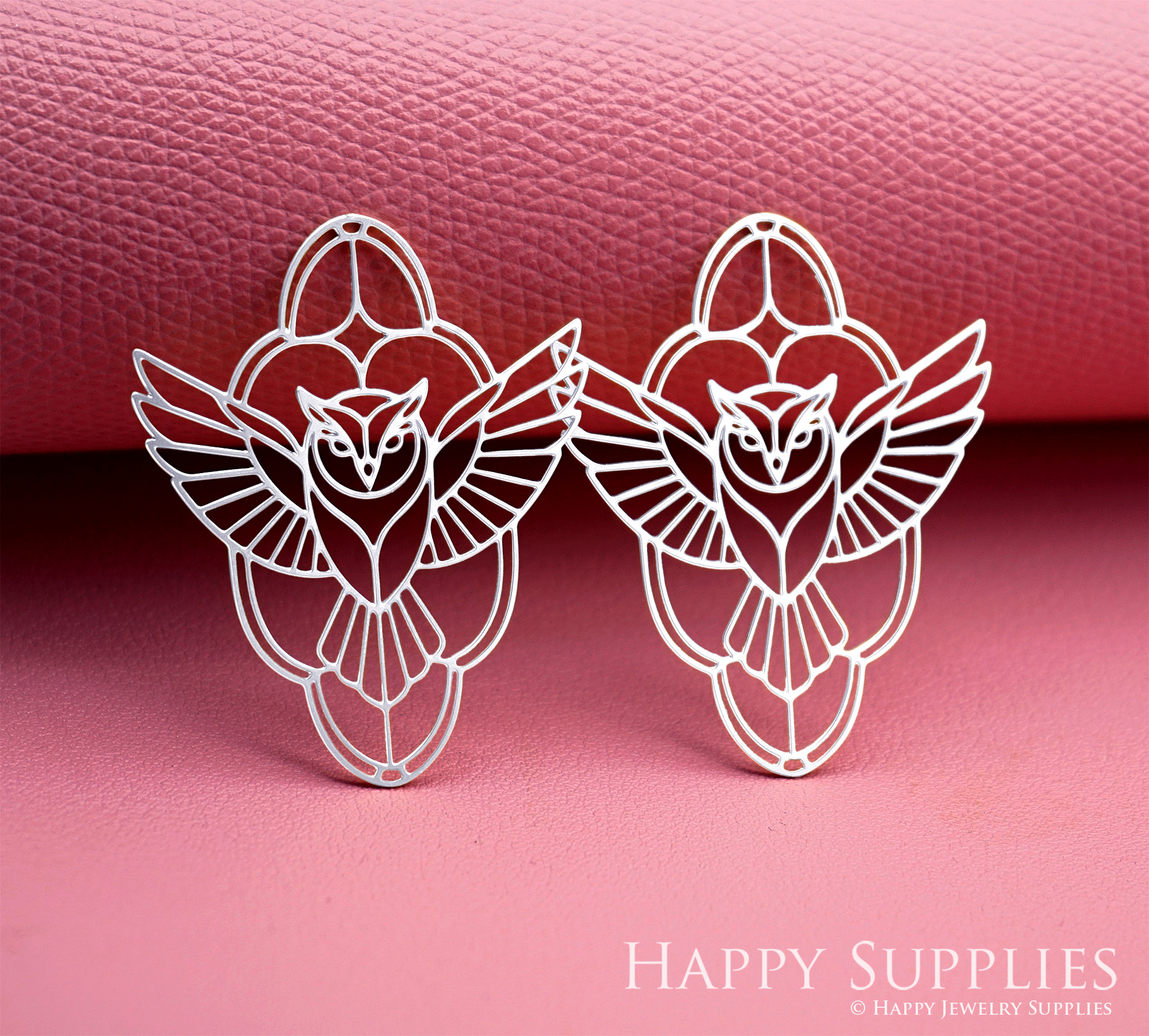 2pcs Stainless Steel Jewelry Charms, Raw Brass Charms, Owl Charms, Earrings Findings, Stainless Steel Silver Jewelry Pendants, Brass Jewelry Findings, Stainless Steel Pendants Jewelry Wholesale (D3065)