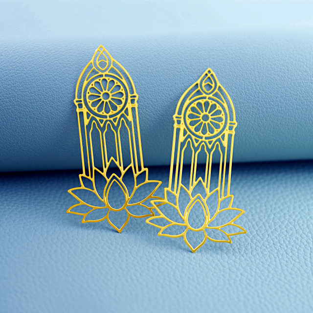 2pcs Gothic Lotus Window Charms, Cathedral Rose Window Pendants, Botanical Jewelry Findings, DIY Earrings Supplies (D3072)