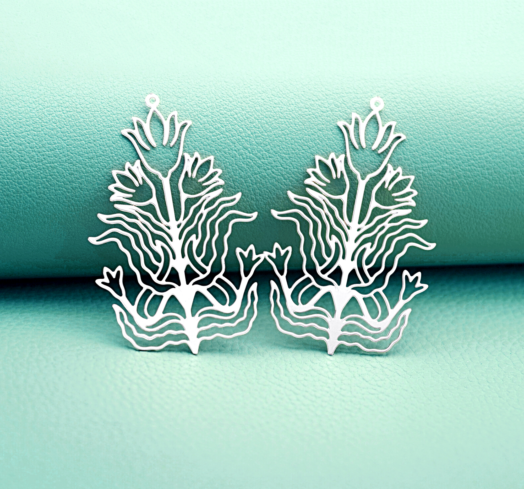 2pcs Frog Lotus Pond Charms, Botanical Nature Pendants, Garden Jewelry Findings, DIY Earrings Making Supplies (D3070)