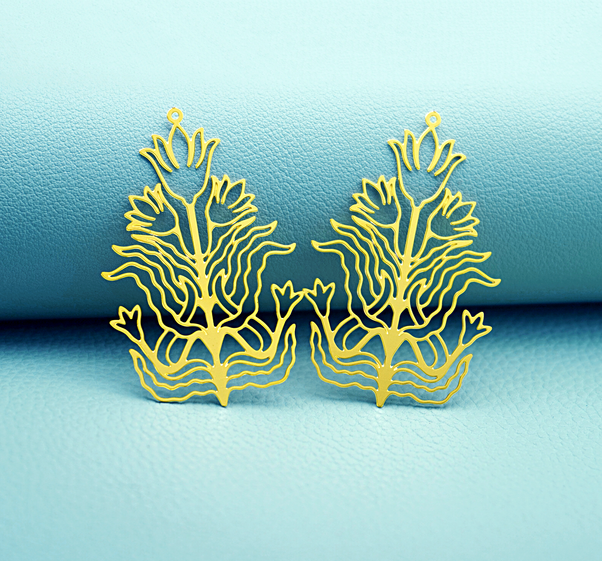 2pcs Frog Lotus Pond Charms, Botanical Nature Pendants, Garden Jewelry Findings, DIY Earrings Making Supplies (D3070)