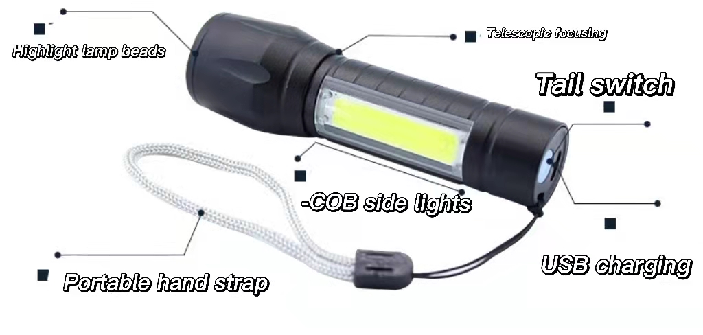 COB mini linterna brillante