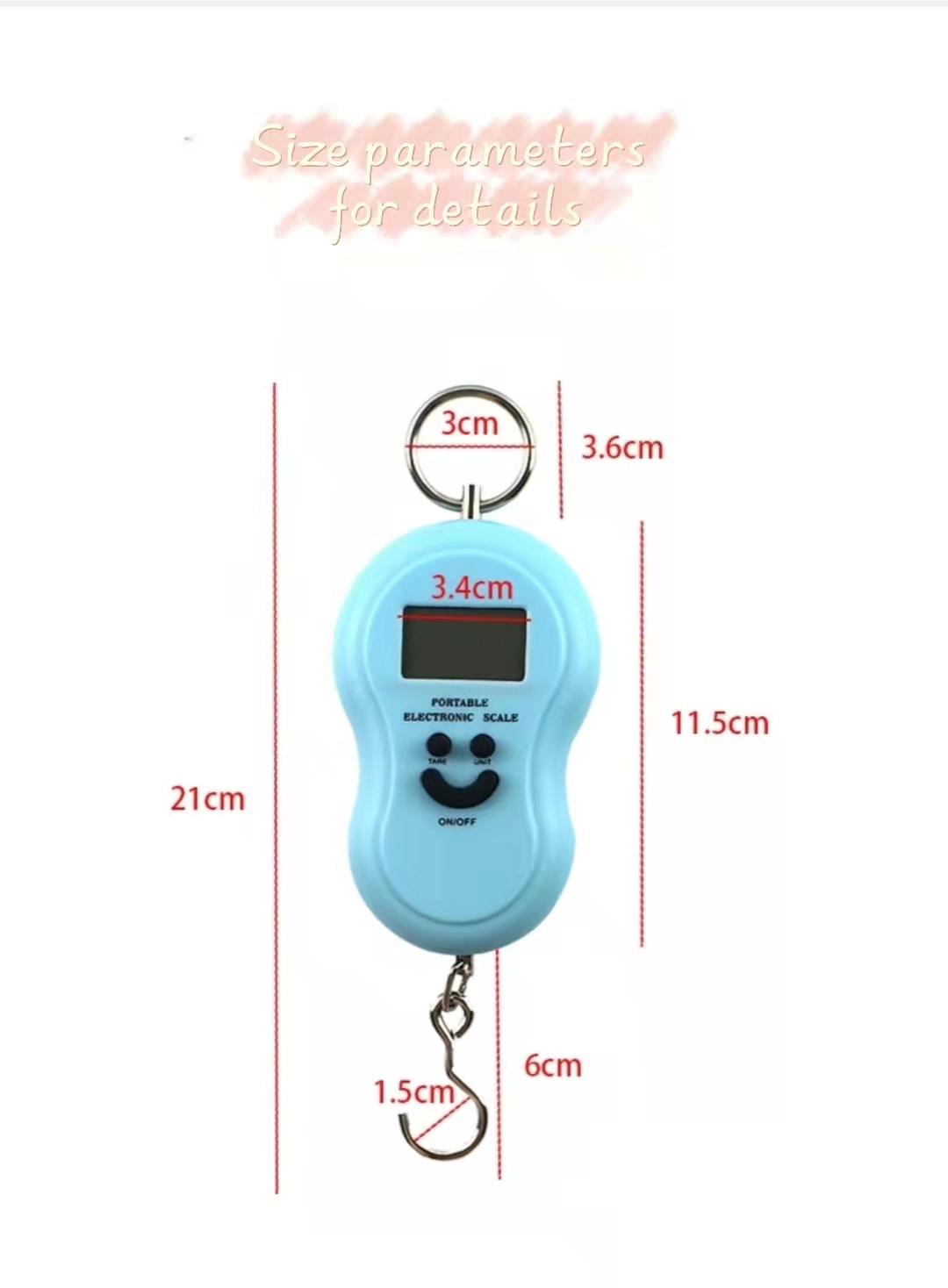 Báscula electrónica portátil para el hogar, báscula pequeña de 50 kg de alta precisión, pequeña báscula portátil con gancho