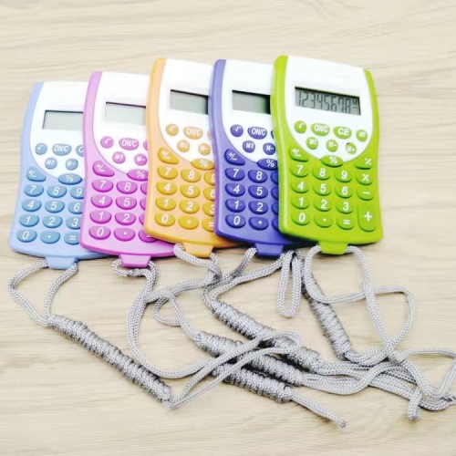 Calculadora pequeña con cordón