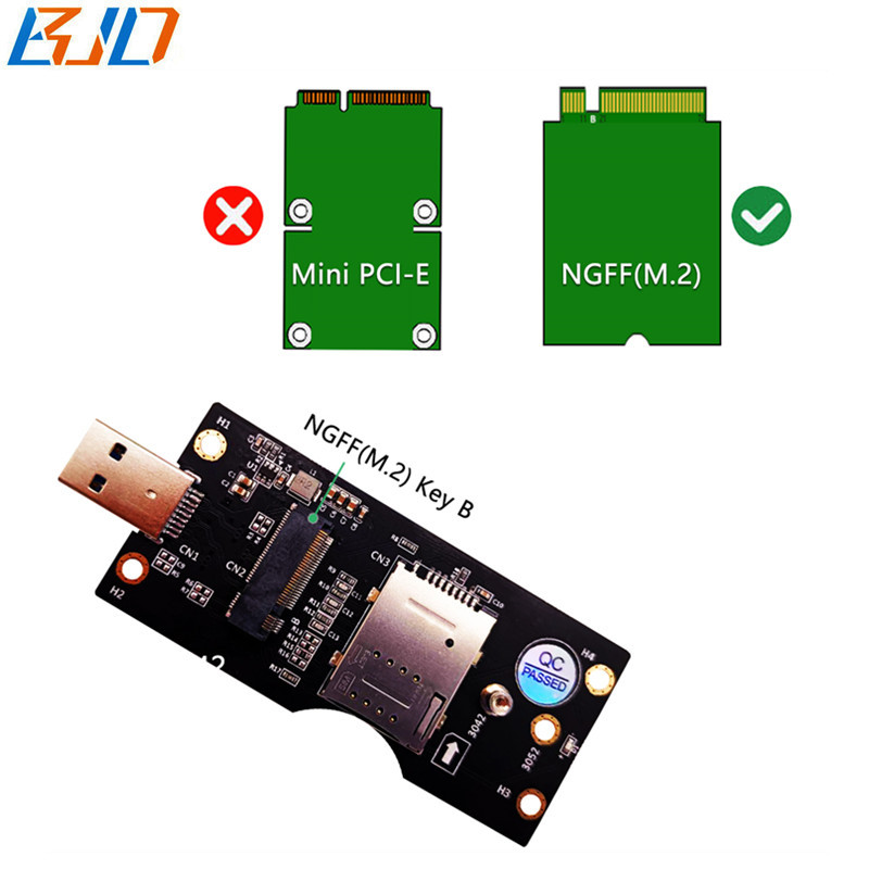 NGFF M.2 Key-B Slot USB 3.0 Adapter Converter Card with Standard SIM Slot For 5G 4G LTE GSM Module Modem