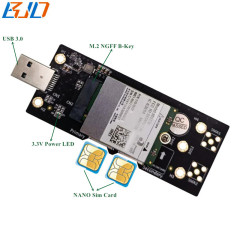 NGFF M.2 M2 B-Key to USB 3.0 Wireless Module Adapter Card with Dual NANO SIM Slot For 5G 4G LTE GSM Modem