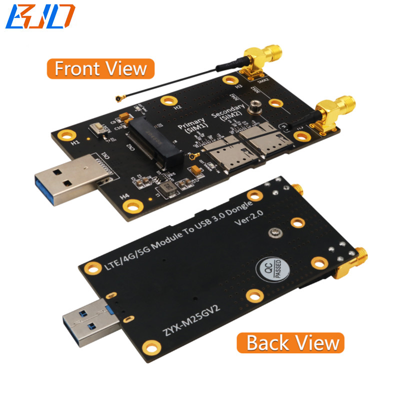 5G 4G LTE GSM Module NGFF M.2 Key B to USB 3.0 USB3.0 Wireless Adapter Card with 2 Nano SIM Slot & Antennas