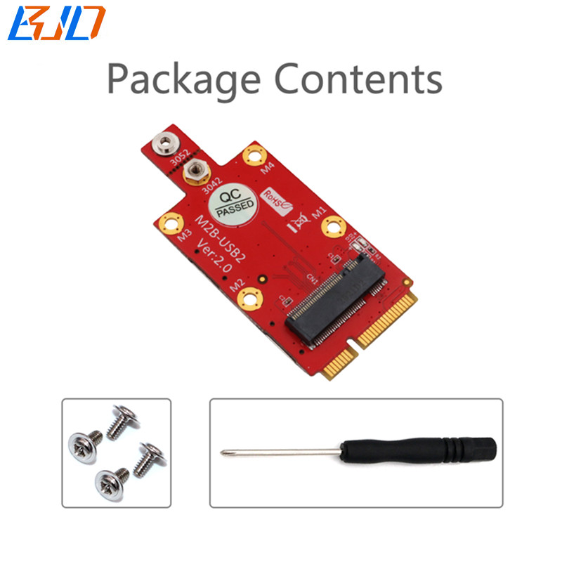 Mini PCI-E USB2.0 Signal to M.2 NGFF Key-B Wireless Module Adapter 2 NANO SIM Card Slot for 5G 4G 3G LTE GSM Modem