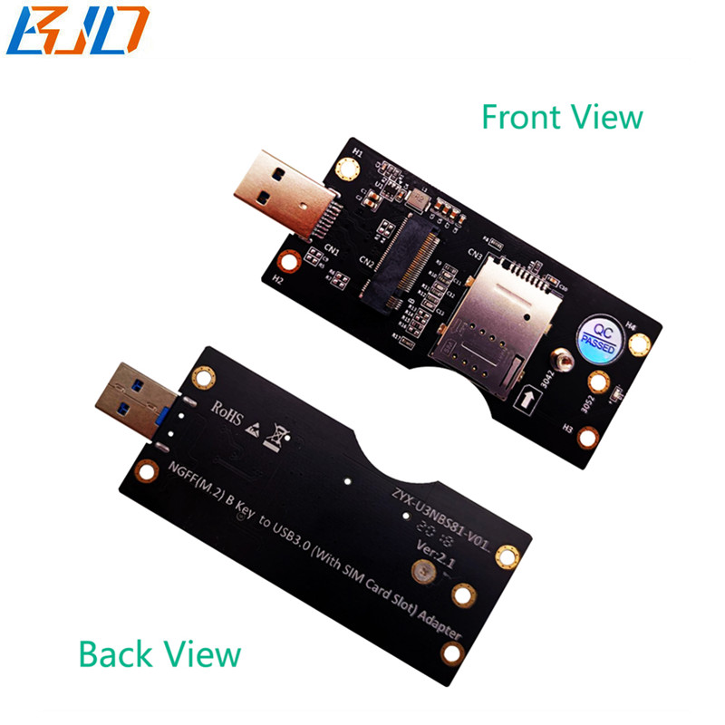 NGFF M.2 Key-B Slot USB 3.0 Adapter Converter Card with Standard SIM Slot For 5G 4G LTE GSM Module Modem