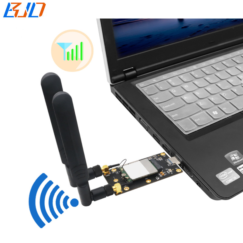 5G 4G LTE GSM Module NGFF M.2 Key B to USB 3.0 USB3.0 Wireless Adapter Card with 2 Nano SIM Slot & Antennas