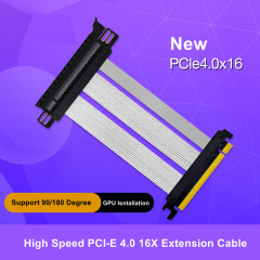 PCI Express PCI-E 4.0 16X to X16 Graphics Card Extender Riser Extension Cable 20CM Support RTX4070Ti RTX4080Ti RX6700XT RX6800XT