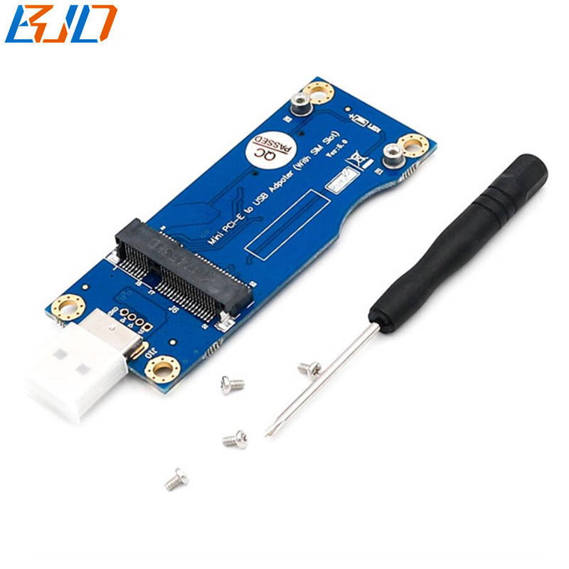 Mini PCI-E 52Pin MPCIe to USB 2.0 Connector Wireless Module Adapter Card with SIM Slot VER 5.0 for GSM 3G 4G LTE Modem