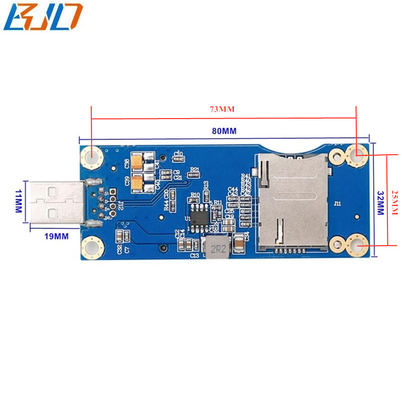 Mini PCI-E 52Pin MPCIe to USB 2.0 Connector Wireless Module Adapter Card with SIM Slot VER 5.0 for GSM 3G 4G LTE Modem