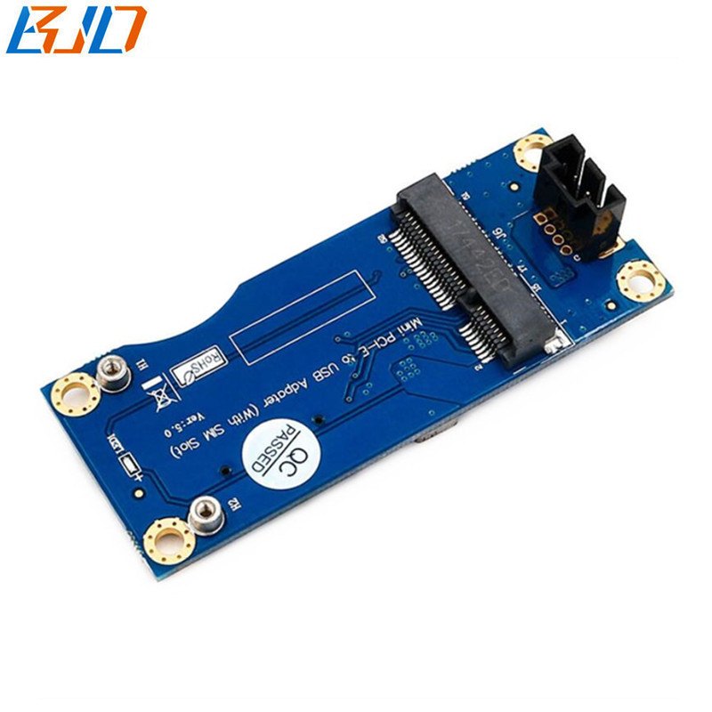 Mini PCI-E MPCIe 52Pin to USB 9-Pin 9PIN 90 Degree Wireless Module Adapter Card With SIM Slot for GSM 3G 4G LTE Modem