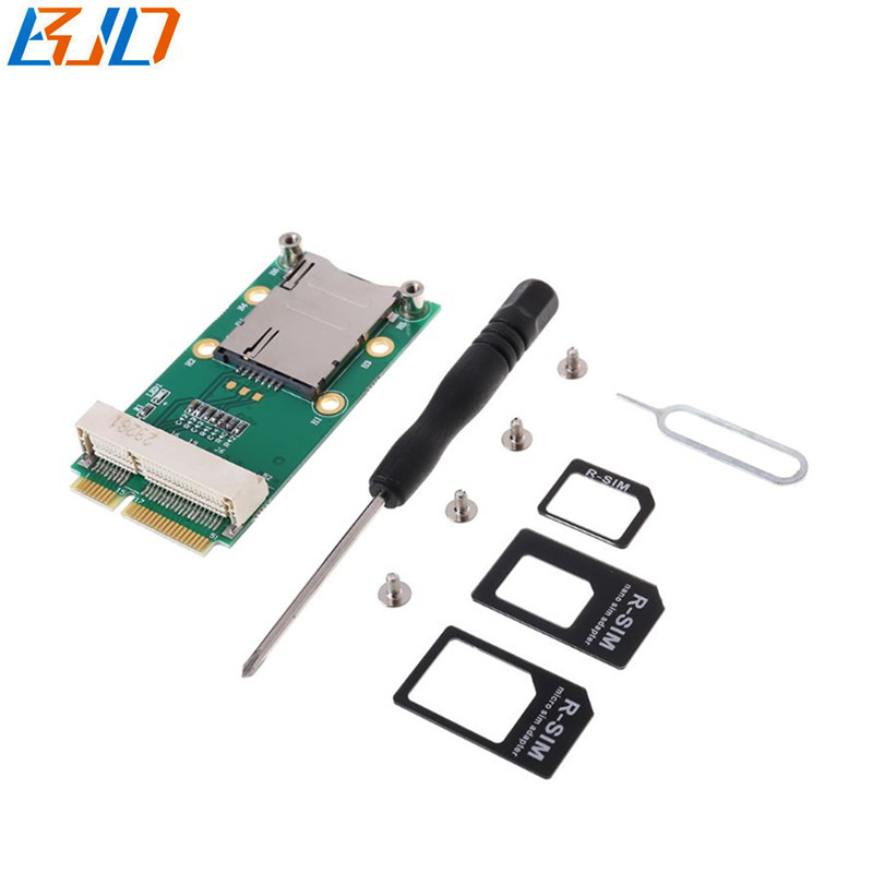 Mini PCI-E 52Pin to Mini PCIe Wireless Module Adapter Card with SIM Slot for GSM 3G 4G LTE Modem