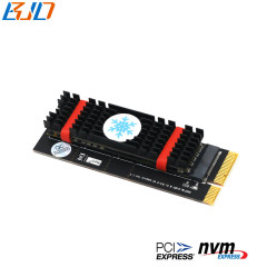 M.2 NGFF Key-M Nvme SSD Adapter to PCI-E X4 PCIe 4X Riser Card with Heatsink - Vertical Installation
