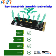 M.2 NGFF Key-M Nvme SSD Adapter to PCI-E X4 PCIe 4X Riser Card Vertical Installation