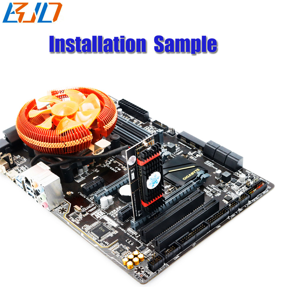 M Ngff Key M Nvme Ssd Adapter To Pci E X Pcie X Riser Card With Heatsink Vertical Installation