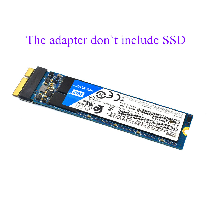 7+17Pin NGFF M.2 B-Key SATA Protocol SSD Adapter Converter Card for 2012 2013 Macbook A1425 A1398 MC975 MC976 MD212 MD213 ME662 ME664 ME665