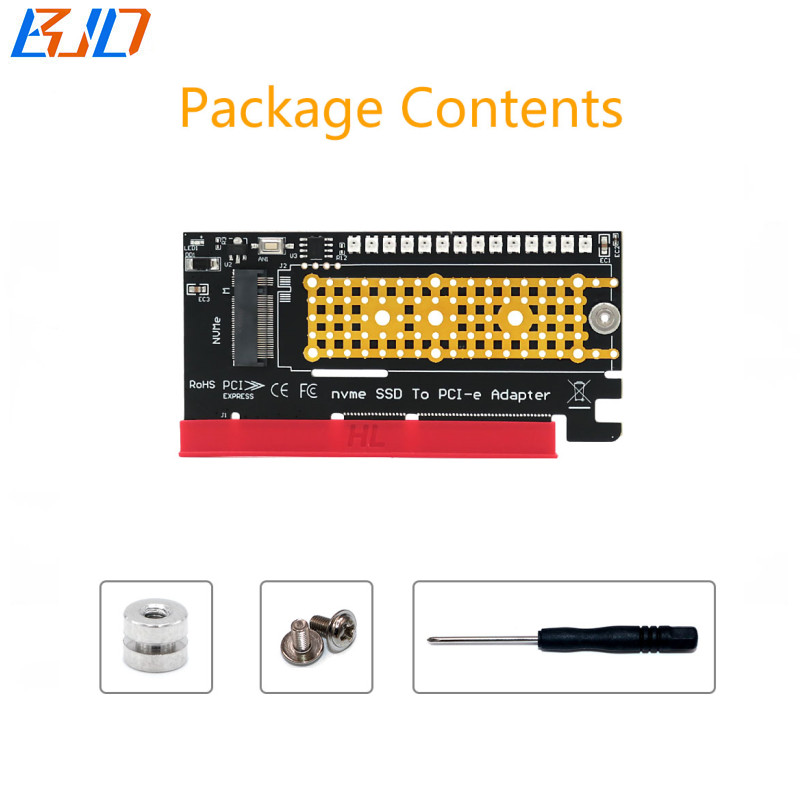 M.2 NGFF Key-M to PCI-E PCIe 4X 8X 16X Adapter Converter Card with 14 * 3528 Colorful Flash LEDs For M2 Nvme SSD