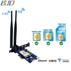 Mini PCI-E MPCIe 52Pin to PCI Express 1X Wireless Adapter Card With SIM Slot Dual Antenna For 4G LTE GSM Modem / Wifi BT Module