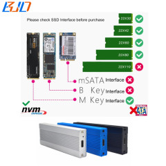 NGFF M.2 Key-M NVME to USB 3.1 Type-C Adapter External SSD Enclosure Case 10Gbps + 20CM USB Data Cable