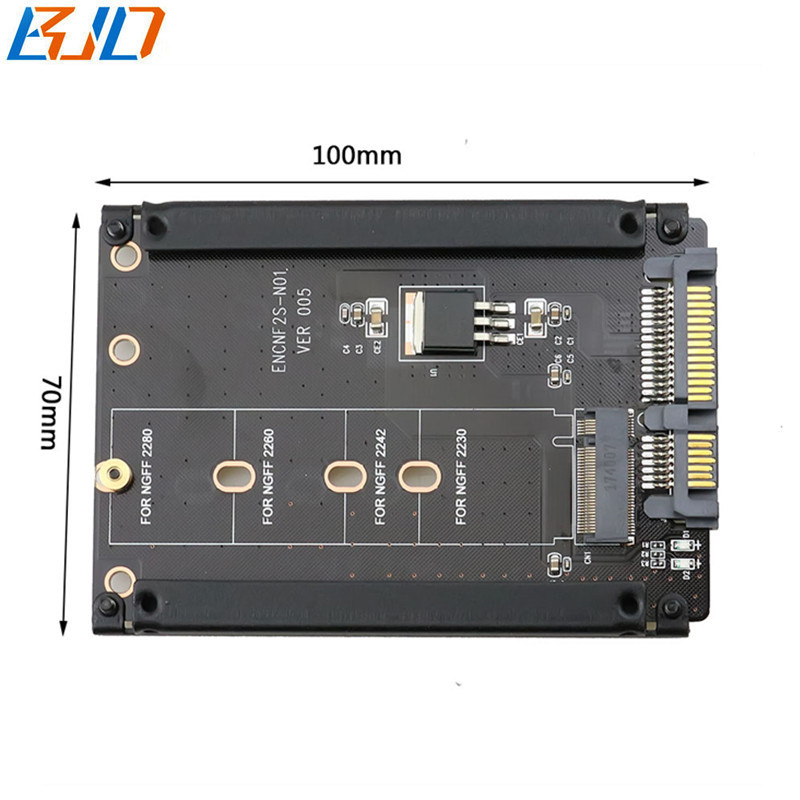 M.2 NGFF B-Key Key B SSD Adapter to SATA 3.0 Converter Riser Card 6Gbps for 2.5" M2 SATA SSD