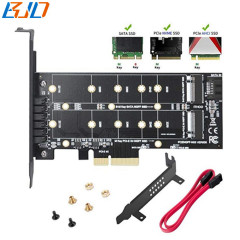 M.2 NGFF B-Key M-Key SSD to PCI Express PCI-E 3.0 4X Adapter Controller Riser Card For Desktop M2 SATA / NVME SSD
