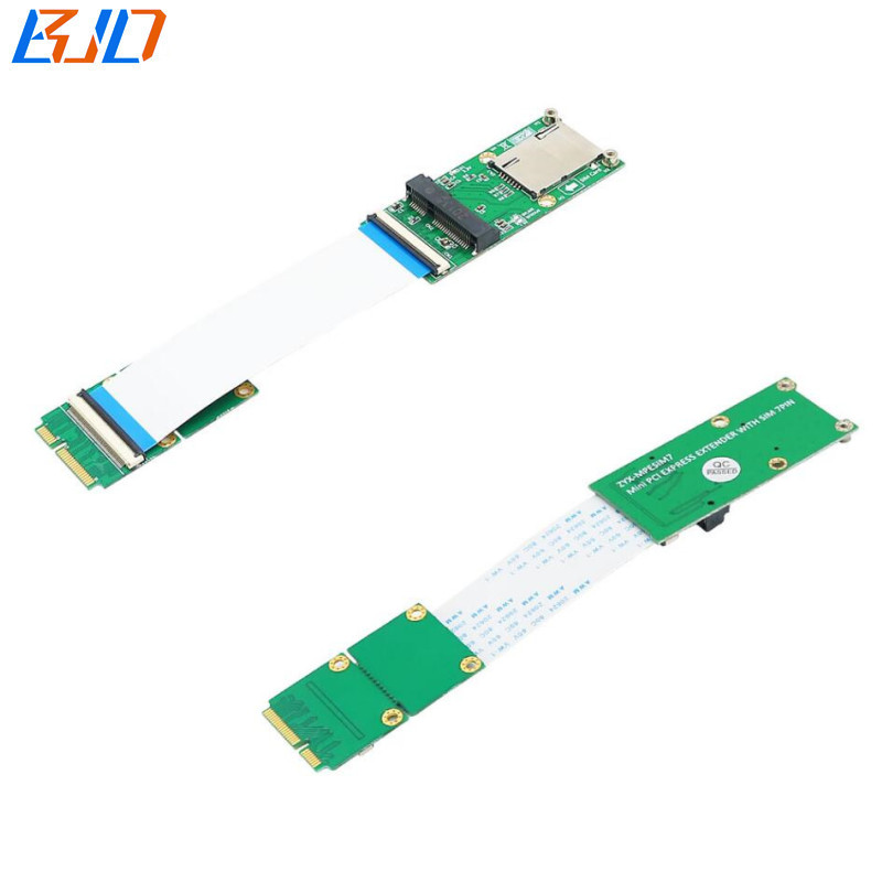 Mini PCI-E MPCIe Msata Adapter Flexible Extension Cable with SIM Card Slot for WIFI Module & 3G 4G LTE Modem / Msata SSD