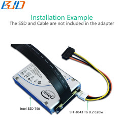 U.2 SFF-8639 U2 Connector to M.2 NGFF Key-M NVME SSD Adapter Riser Card Extension Cable 20CM