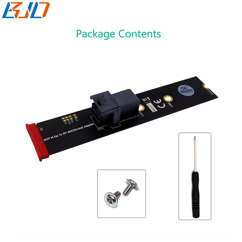 SFF-8643 Connector to NGFF M.2 Key-M Adapter Riser Card for Intel 750 p3600 p3700 U.2 SFF-8639 NVME SSD
