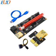 VER 009S PCIe Riser 6Pin 4Pin Power Connector PCI-E 1x to 16x GPU Riser Card for Graphics Card