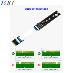 NGFF M2 M Key to Key A + E Extension Cable M.2 SSD Adapter Card Support 2230 2242 2260 2280 NVME SSD